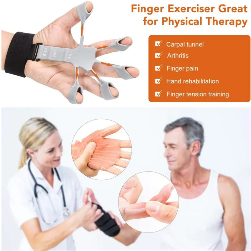 Silicone Grip Device Stretcher Finger Gripper Strength Trainer Strengthen Rehabilitation Training