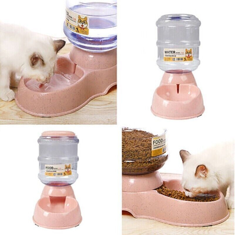 Automatic 3.8L Water Feeder Food Pet Dog Cat Puppy Dispenser Feeder Bowl Bottle