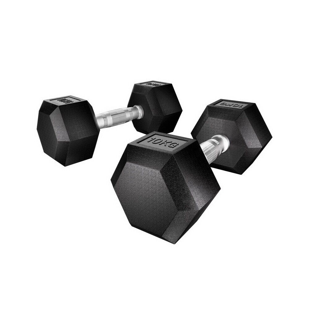 Everfit 20Kg Hex Dumbbells Set Dumbbell Weights Lifting Bench Gym Workout 2X10Kg