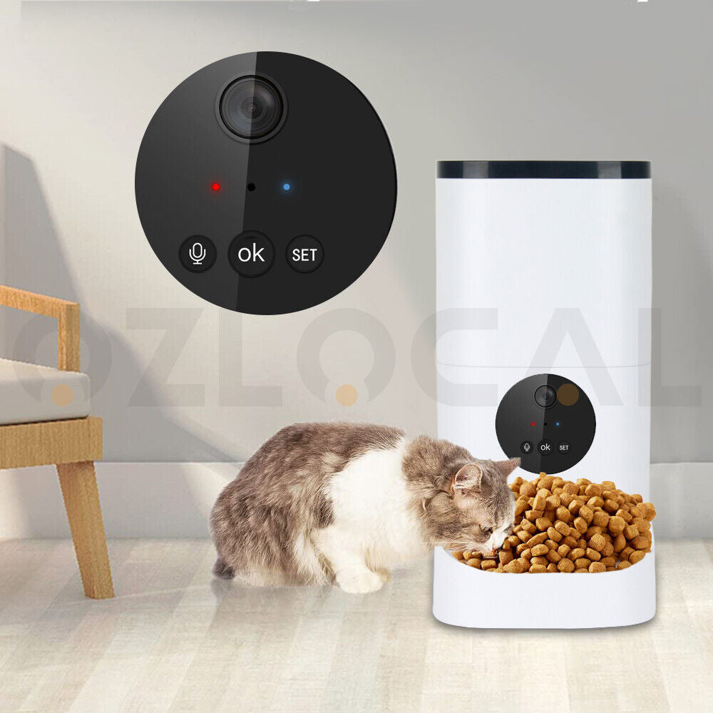 Auto Pet Feeder Automatic Video Camera Cat Dog Smart Hd Wifi App Food Dispenser